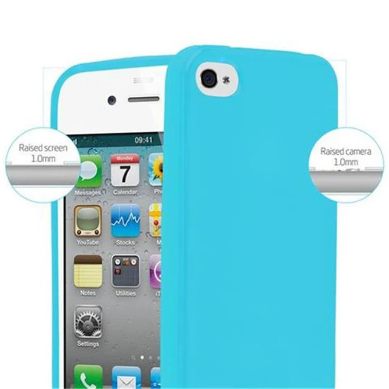 Cadorabo Hülle kompatibel mit Apple iPhone 4 / 4S Schutzhülle aus flexiblem TPU Silikon