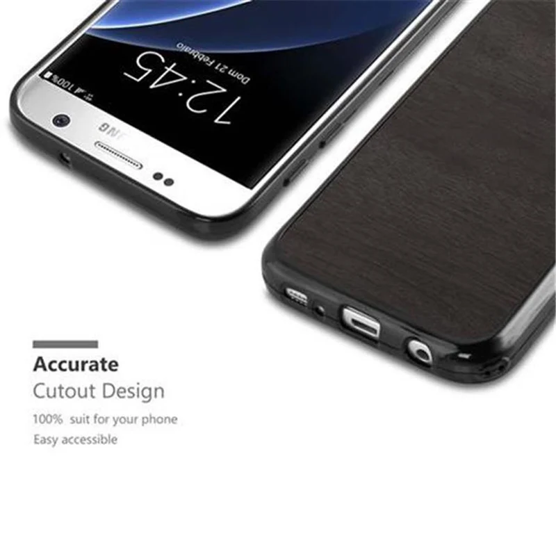 Cadorabo Hülle kompatibel mit Samsung Galaxy S7 Schutzhülle aus flexiblem TPU Silikon