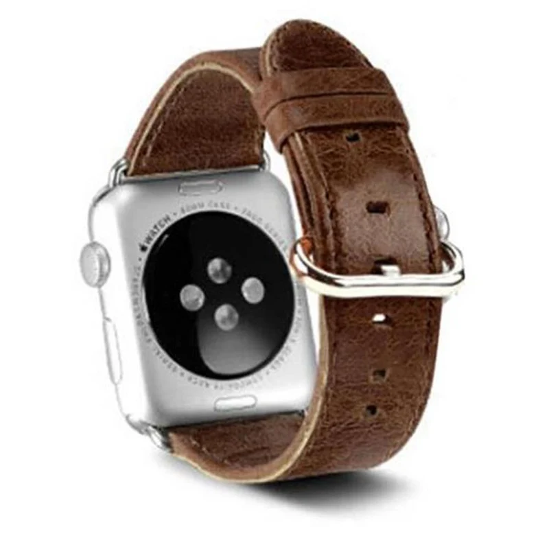 Cadorabo Edelstahl Armband kompatibel mit Apple Watch Series 1 & 2 & 3 (42mm) - Wrist Band Kunstleder Armband mit Edelstahlschließe - Uhr Zubehör Smartwatch