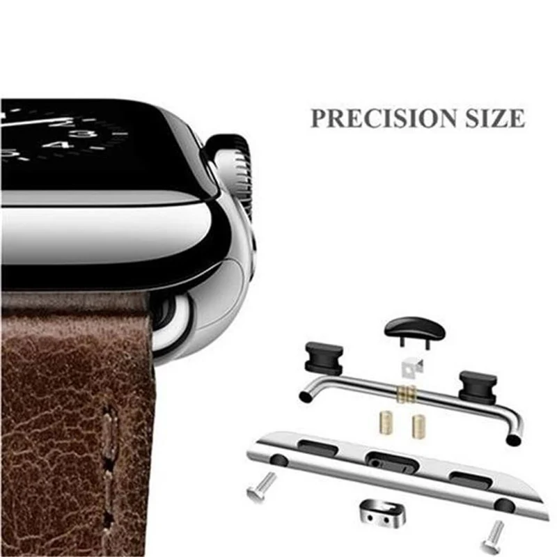 Cadorabo Edelstahl Armband kompatibel mit Apple Watch Series 1 & 2 & 3 (42mm) - Wrist Band Kunstleder Armband mit Edelstahlschließe - Uhr Zubehör Smartwatch