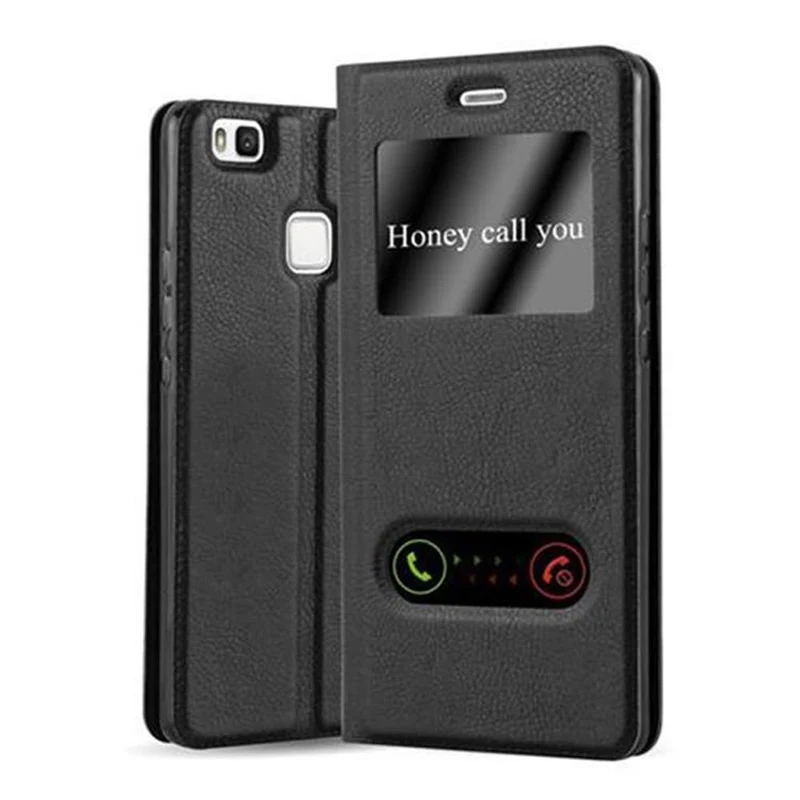 Cadorabo Hülle kompatibel mit Huawei P9 LITE 2016 / G9 LITE Schutzhülle mit Magnetverschluss, Standfunktion und 2 Sichtfenstern