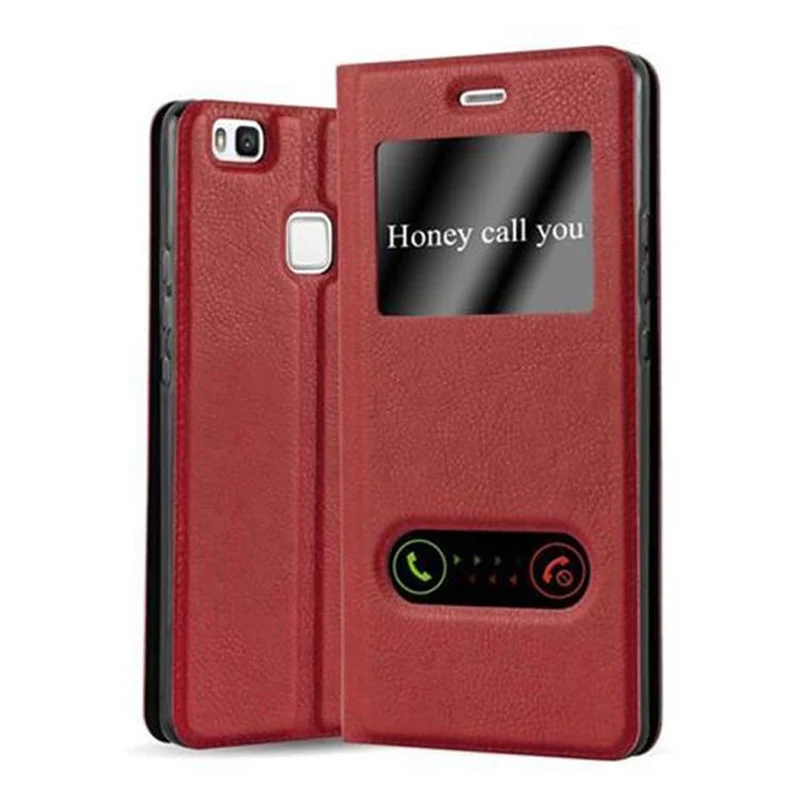 Cadorabo Hülle kompatibel mit Huawei P9 LITE 2016 / G9 LITE Schutzhülle mit Magnetverschluss, Standfunktion und 2 Sichtfenstern