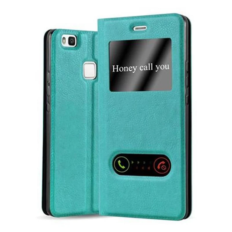 Cadorabo Hülle kompatibel mit Huawei P9 LITE 2016 / G9 LITE Schutzhülle mit Magnetverschluss, Standfunktion und 2 Sichtfenstern