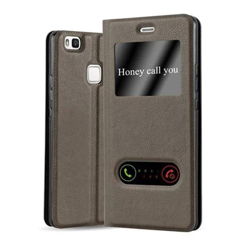 Cadorabo Hülle kompatibel mit Huawei P9 LITE 2016 / G9 LITE Schutzhülle mit Magnetverschluss, Standfunktion und 2 Sichtfenstern