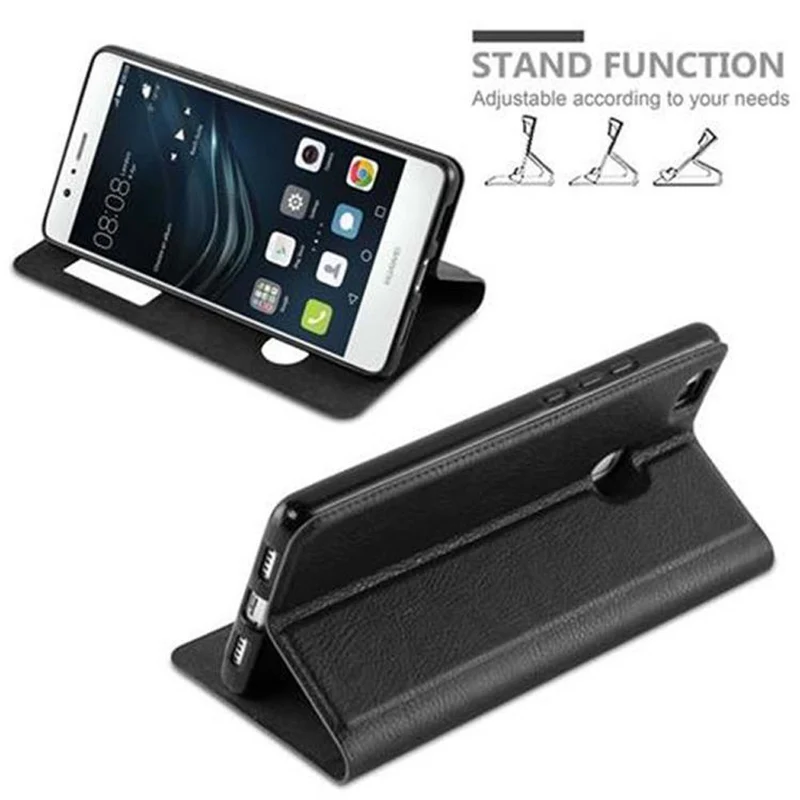 Cadorabo Hülle kompatibel mit Huawei P9 LITE 2016 / G9 LITE Schutzhülle mit Magnetverschluss, Standfunktion und 2 Sichtfenstern