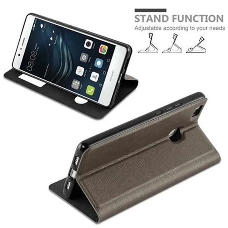 Cadorabo Hülle kompatibel mit Huawei P9 LITE 2016 / G9 LITE Schutzhülle mit Magnetverschluss, Standfunktion und 2 Sichtfenstern