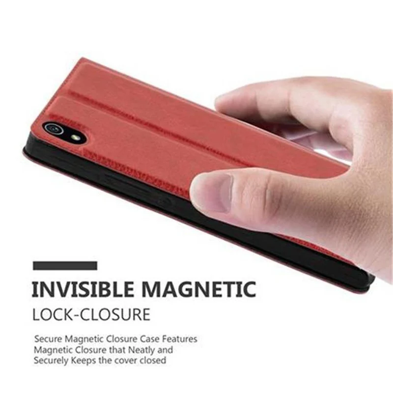 Cadorabo Hülle kompatibel mit Huawei ASCEND P7 Schutzhülle mit Magnetverschluss, Standfunktion und 2 Sichtfenstern