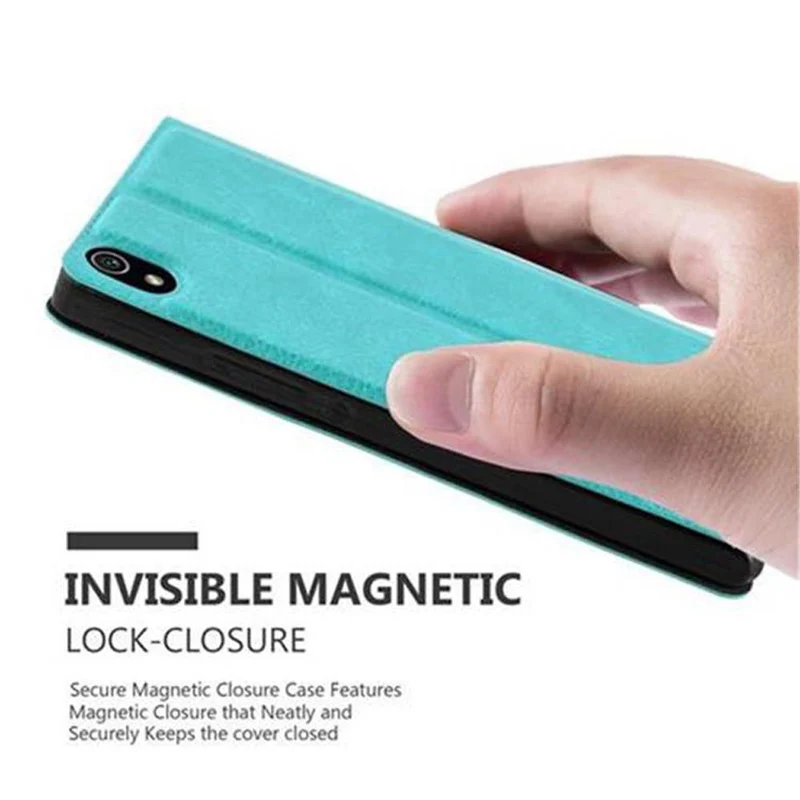 Cadorabo Hülle kompatibel mit Huawei ASCEND P7 Schutzhülle mit Magnetverschluss, Standfunktion und 2 Sichtfenstern
