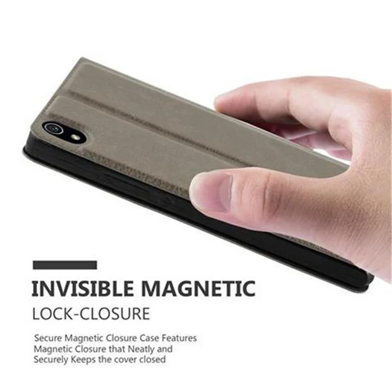 Cadorabo Hülle kompatibel mit Huawei ASCEND P7 Schutzhülle mit Magnetverschluss, Standfunktion und 2 Sichtfenstern