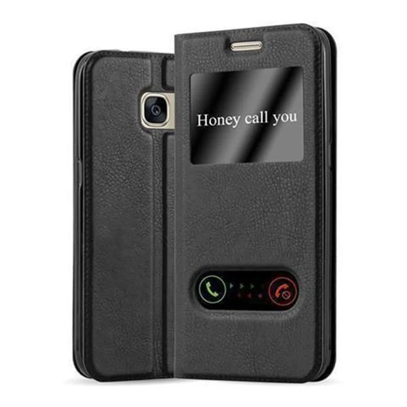 Cadorabo Hülle kompatibel mit Samsung Galaxy S7 Schutzhülle mit Magnetverschluss, Standfunktion und 2 Sichtfenstern