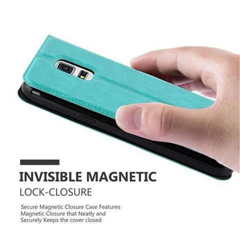 Cadorabo Hülle kompatibel mit Samsung Galaxy S5 MINI / S5 MINI DUOS Schutzhülle mit Magnetverschluss, Standfunktion und 2 Sichtfenstern