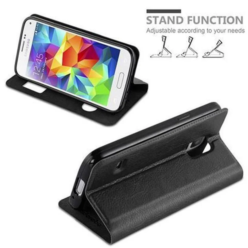 Cadorabo Hülle kompatibel mit Samsung Galaxy S5 / S5 NEO Schutzhülle mit Magnetverschluss, Standfunktion und 2 Sichtfenstern