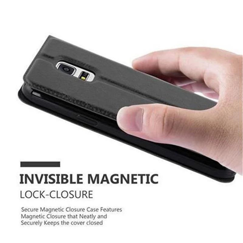 Cadorabo Hülle kompatibel mit Samsung Galaxy S5 / S5 NEO Schutzhülle mit Magnetverschluss, Standfunktion und 2 Sichtfenstern