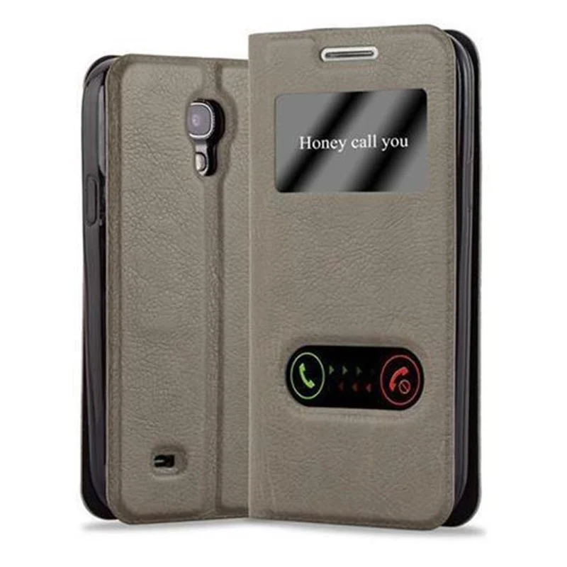 Cadorabo Hülle kompatibel mit Samsung Galaxy S4 Schutzhülle mit Magnetverschluss, Standfunktion und 2 Sichtfenstern