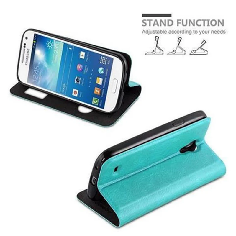 Cadorabo Hülle kompatibel mit Samsung Galaxy S4 Schutzhülle mit Magnetverschluss, Standfunktion und 2 Sichtfenstern
