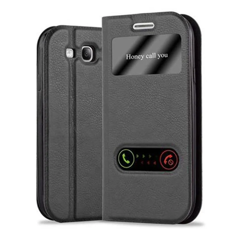 Cadorabo Hülle kompatibel mit Samsung Galaxy S3 / S3 NEO Schutzhülle mit Magnetverschluss, Standfunktion und 2 Sichtfenstern