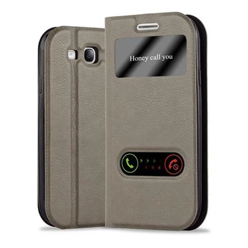 Cadorabo Hülle kompatibel mit Samsung Galaxy S3 / S3 NEO Schutzhülle mit Magnetverschluss, Standfunktion und 2 Sichtfenstern