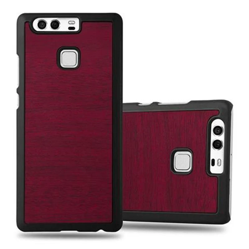 Cadorabo Hülle kompatibel mit Huawei P9 Hard Case Schutzhülle in Holz Optik gegen Kratzer und Stöße