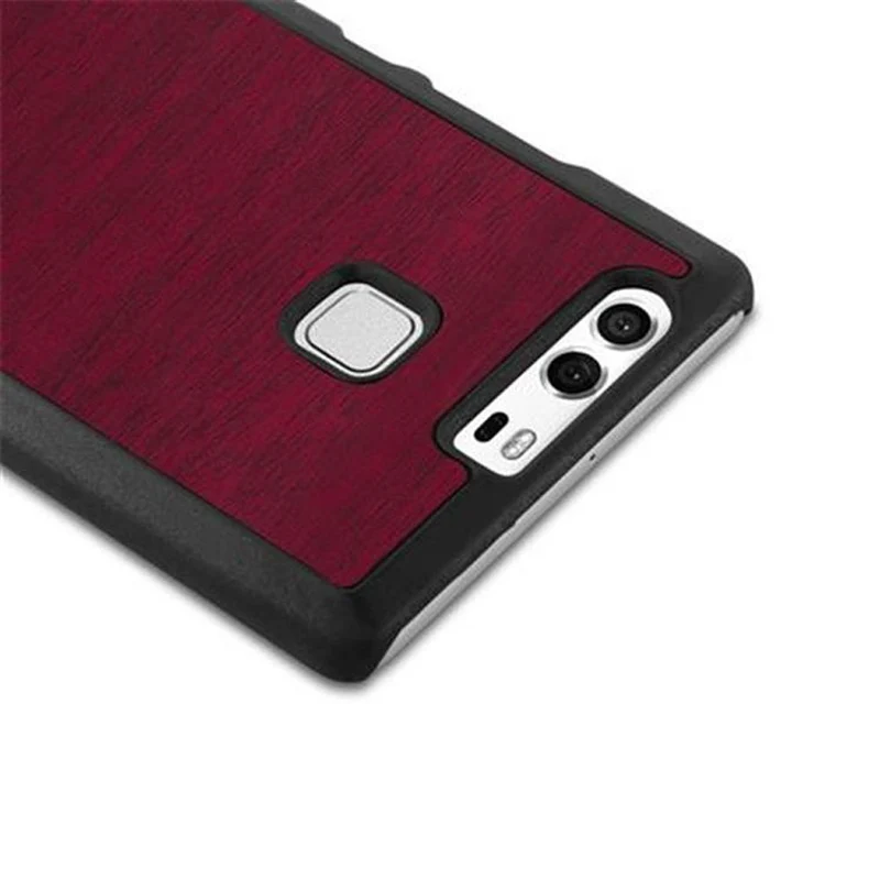 Cadorabo Hülle kompatibel mit Huawei P9 Hard Case Schutzhülle in Holz Optik gegen Kratzer und Stöße