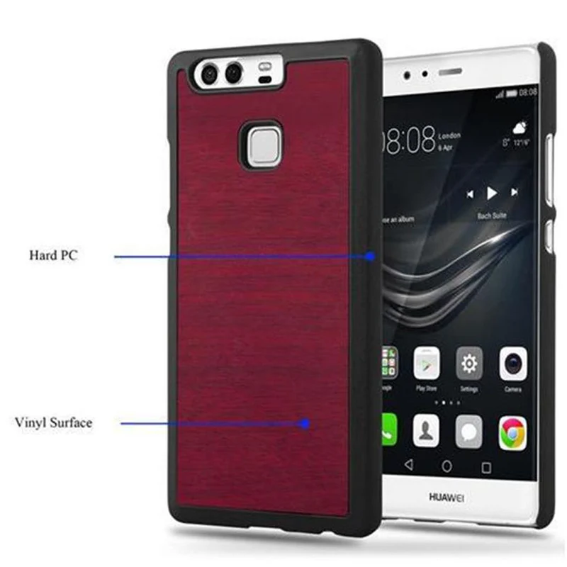 Cadorabo Hülle kompatibel mit Huawei P9 Hard Case Schutzhülle in Holz Optik gegen Kratzer und Stöße