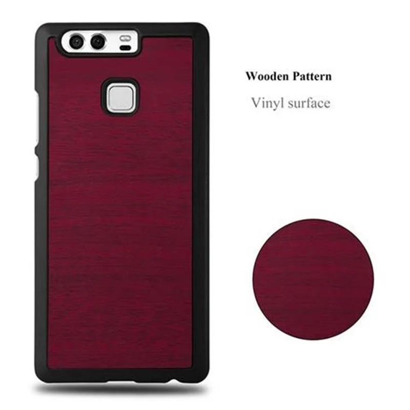 Cadorabo Hülle kompatibel mit Huawei P9 Hard Case Schutzhülle in Holz Optik gegen Kratzer und Stöße