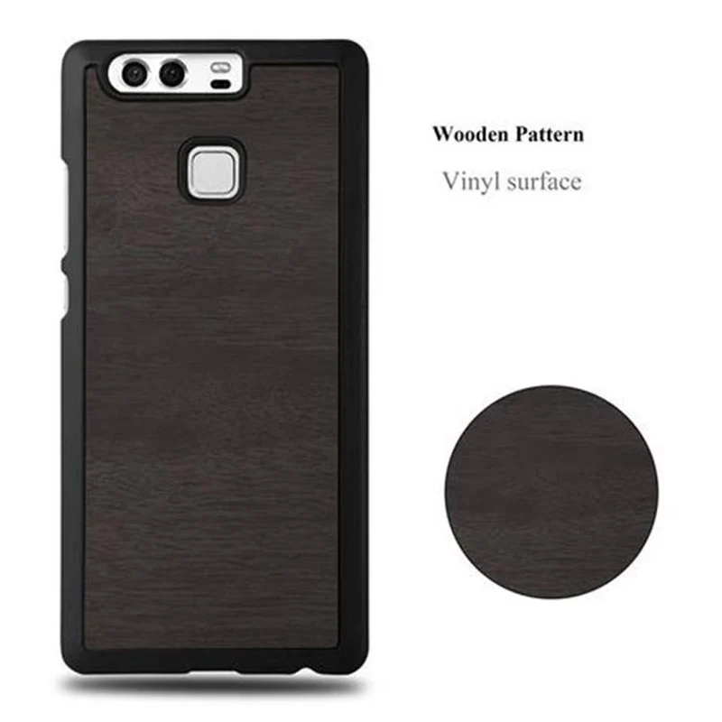 Cadorabo Hülle kompatibel mit Huawei P9 Hard Case Schutzhülle in Holz Optik gegen Kratzer und Stöße