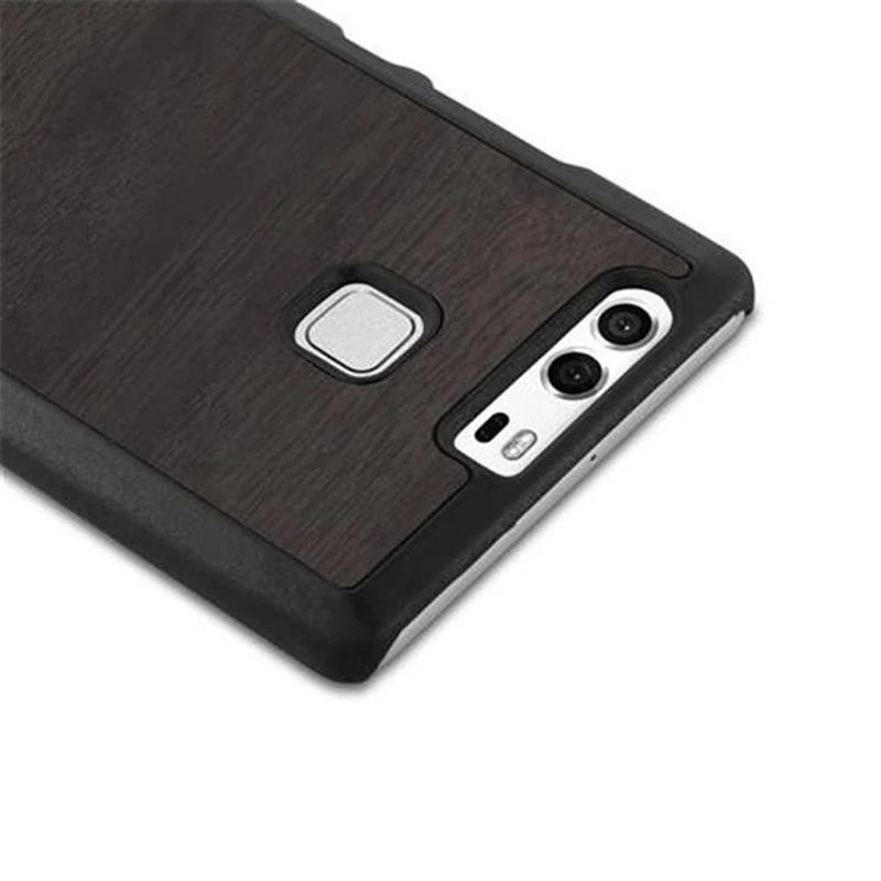 Cadorabo Hülle kompatibel mit Huawei P9 Hard Case Schutzhülle in Holz Optik gegen Kratzer und Stöße