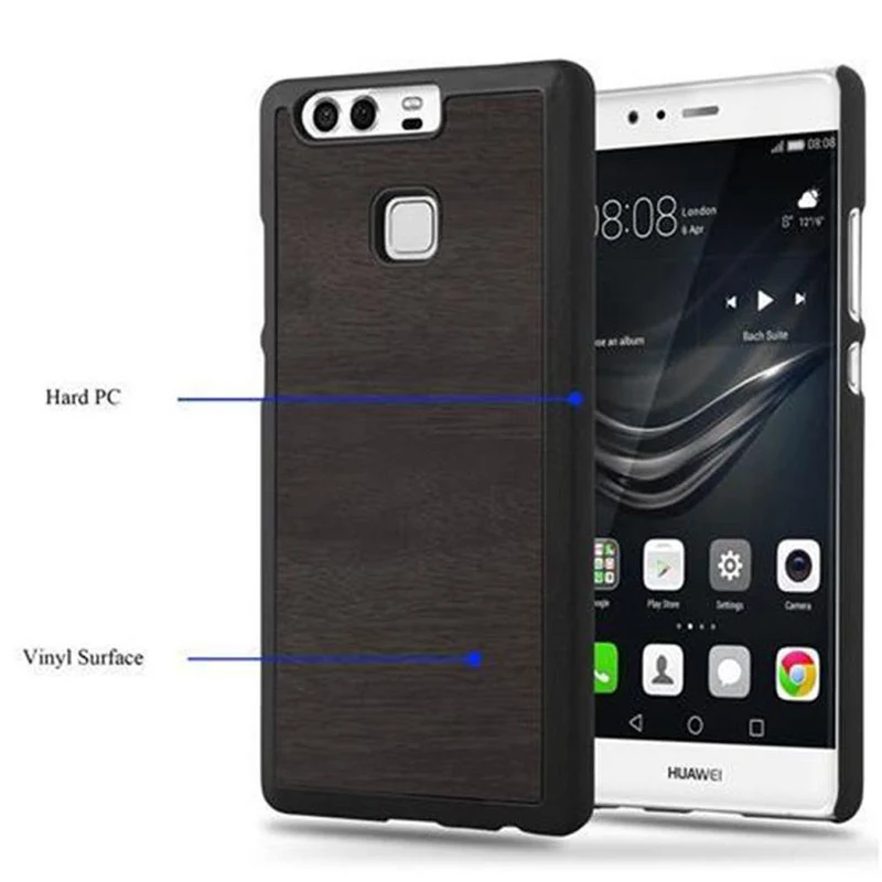 Cadorabo Hülle kompatibel mit Huawei P9 Hard Case Schutzhülle in Holz Optik gegen Kratzer und Stöße