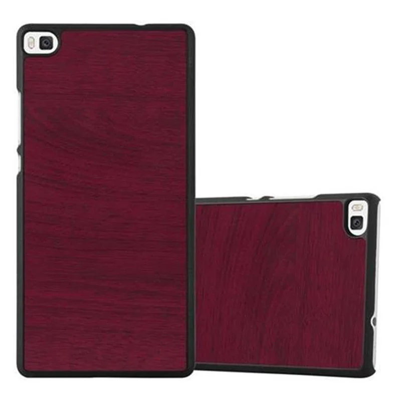 Cadorabo Hülle kompatibel mit Huawei P8 Hard Case Schutzhülle in Holz Optik gegen Kratzer und Stöße