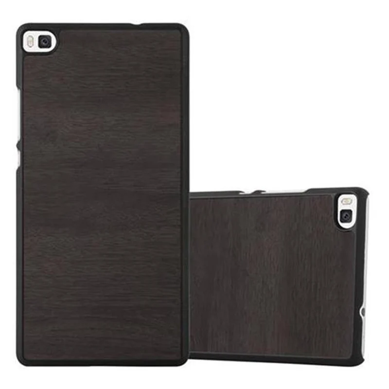 Cadorabo Hülle kompatibel mit Huawei P8 Hard Case Schutzhülle in Holz Optik gegen Kratzer und Stöße