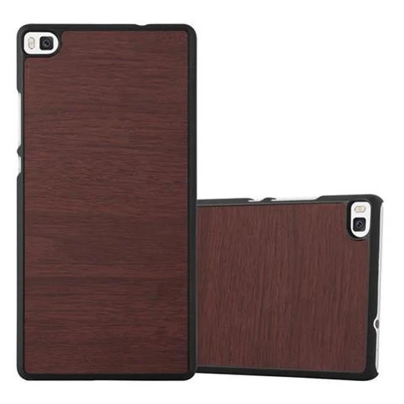 Cadorabo Hülle kompatibel mit Huawei P8 Hard Case Schutzhülle in Holz Optik gegen Kratzer und Stöße