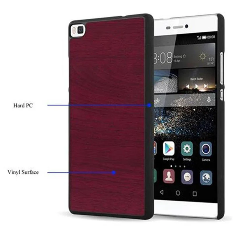 Cadorabo Hülle kompatibel mit Huawei P8 Hard Case Schutzhülle in Holz Optik gegen Kratzer und Stöße