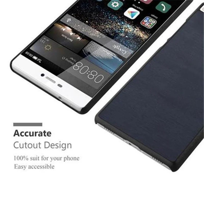 Cadorabo Hülle kompatibel mit Huawei P8 Hard Case Schutzhülle in Holz Optik gegen Kratzer und Stöße