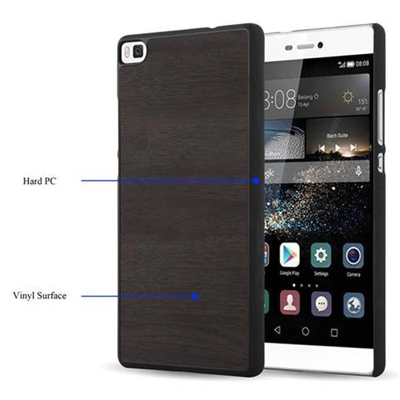 Cadorabo Hülle kompatibel mit Huawei P8 Hard Case Schutzhülle in Holz Optik gegen Kratzer und Stöße
