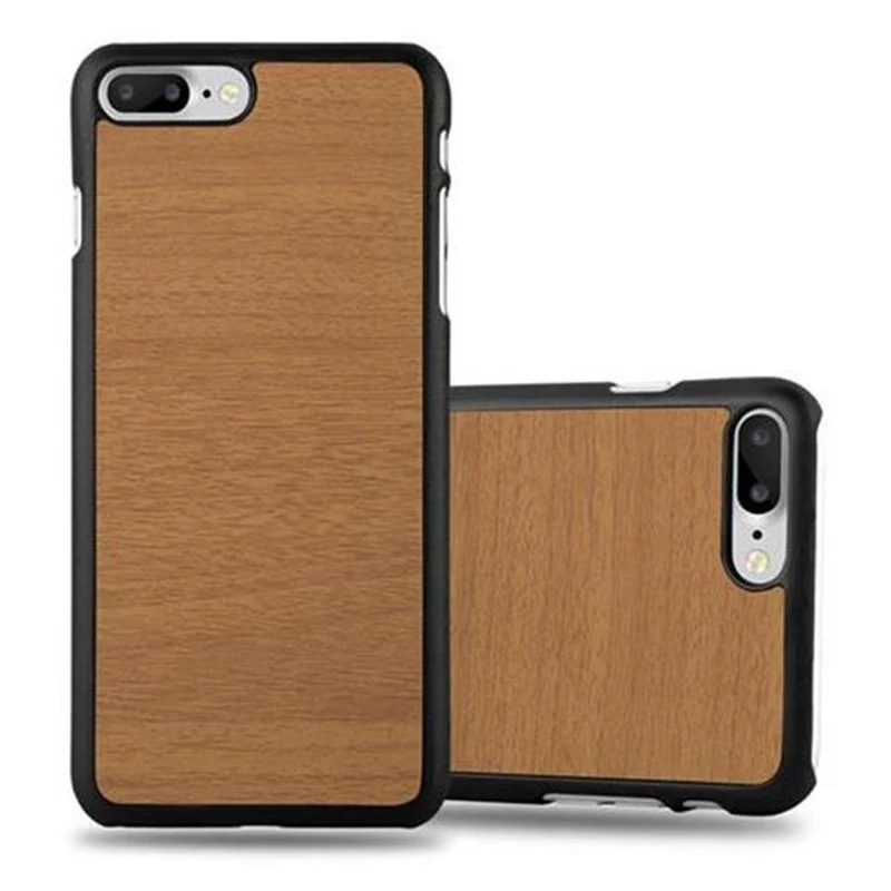 Cadorabo Hülle kompatibel mit Apple iPhone 7 PLUS / 7S PLUS / 8 PLUS Hard Case Schutzhülle in Holz Optik gegen Kratzer und Stöße