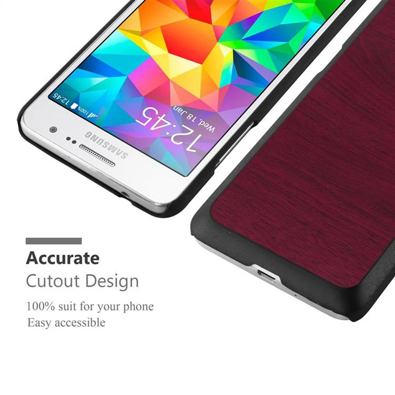Cadorabo Hülle kompatibel mit Samsung Galaxy J5 2015 Hard Case Schutzhülle in Holz Optik gegen Kratzer und Stöße