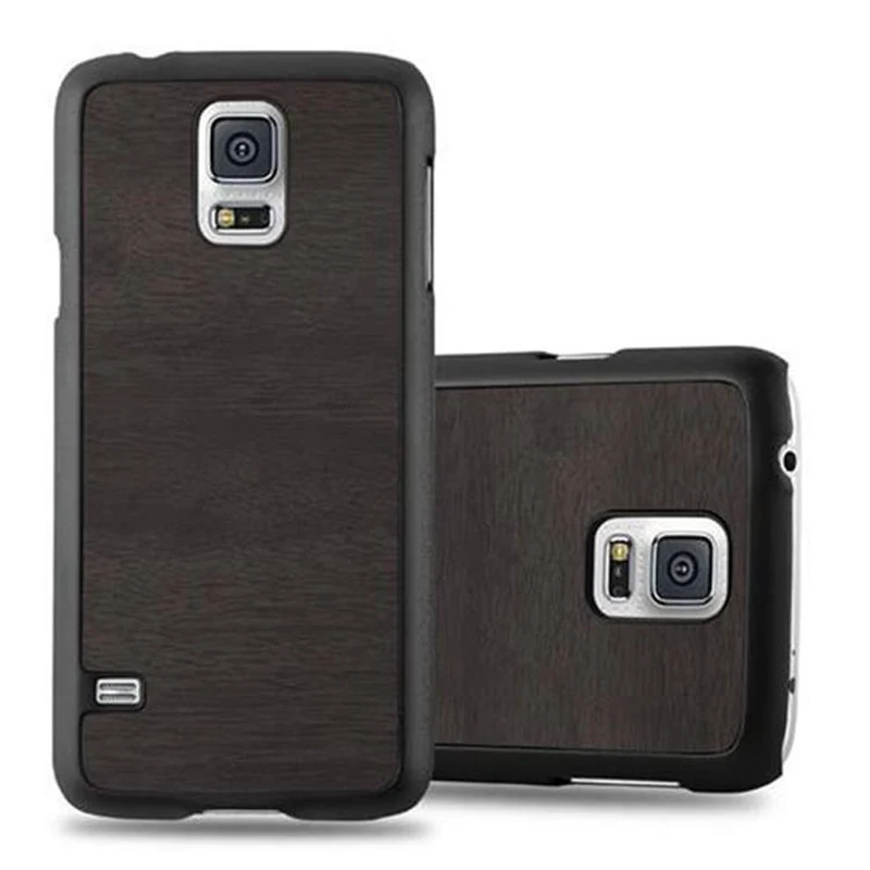Cadorabo Hülle kompatibel mit Samsung Galaxy S5 MINI / S5 MINI DUOS Hard Case Schutzhülle in Holz Optik gegen Kratzer und Stöße