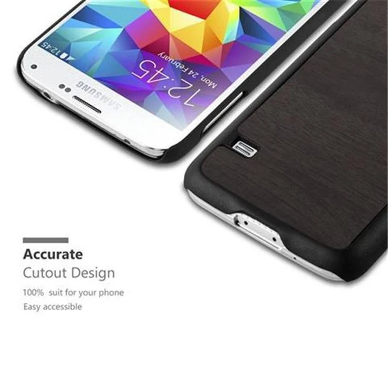 Cadorabo Hülle kompatibel mit Samsung Galaxy S5 MINI / S5 MINI DUOS Hard Case Schutzhülle in Holz Optik gegen Kratzer und Stöße