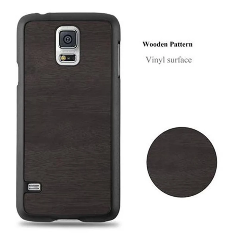 Cadorabo Hülle kompatibel mit Samsung Galaxy S5 MINI / S5 MINI DUOS Hard Case Schutzhülle in Holz Optik gegen Kratzer und Stöße