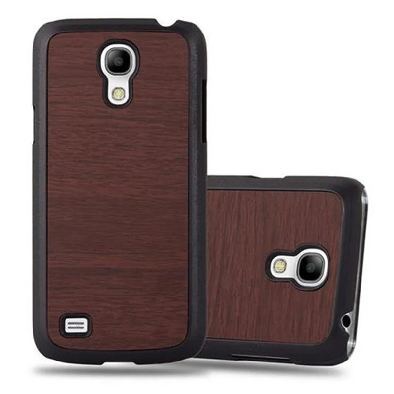 Cadorabo Hülle kompatibel mit Samsung Galaxy S4 MINI Hard Case Schutzhülle in Holz Optik gegen Kratzer und Stöße