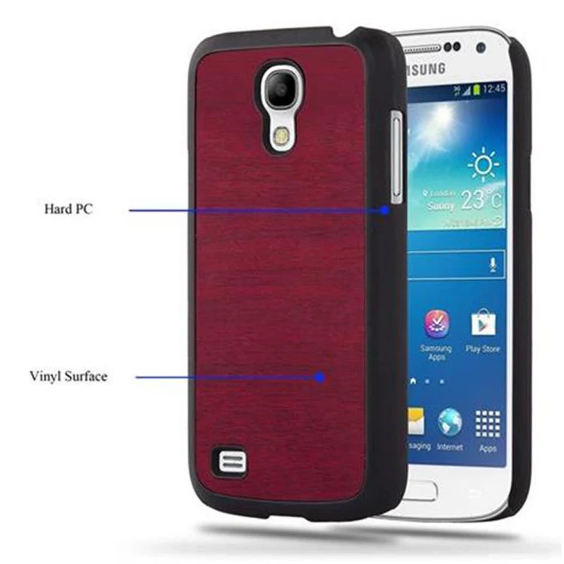 Cadorabo Hülle kompatibel mit Samsung Galaxy S4 MINI Hard Case Schutzhülle in Holz Optik gegen Kratzer und Stöße