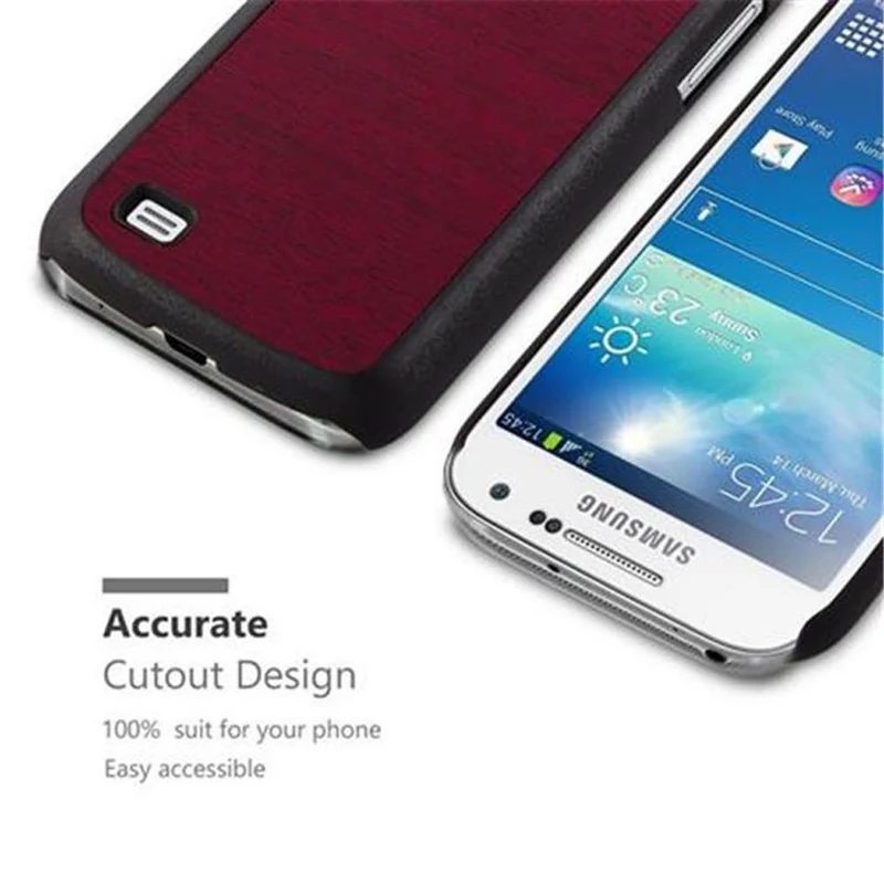Cadorabo Hülle kompatibel mit Samsung Galaxy S4 MINI Hard Case Schutzhülle in Holz Optik gegen Kratzer und Stöße