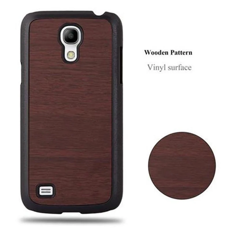 Cadorabo Hülle kompatibel mit Samsung Galaxy S4 MINI Hard Case Schutzhülle in Holz Optik gegen Kratzer und Stöße
