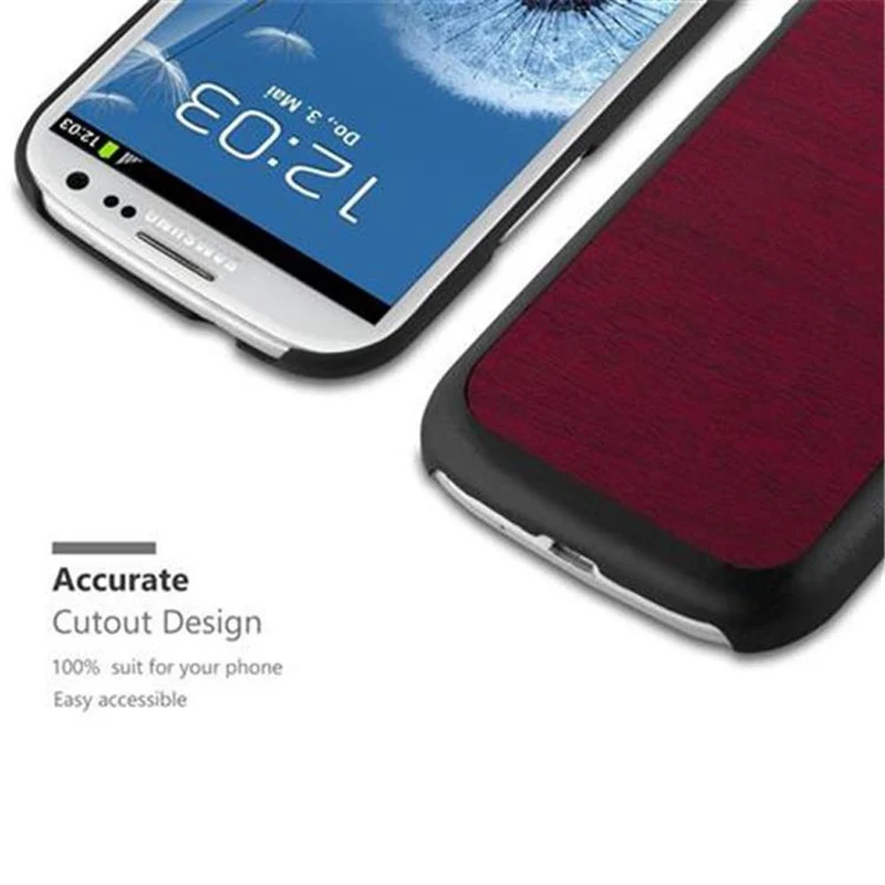 Cadorabo Hülle kompatibel mit Samsung Galaxy S3 / S3 NEO Hard Case Schutzhülle in Holz Optik gegen Kratzer und Stöße