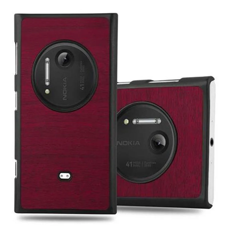 Cadorabo Hülle kompatibel mit Nokia Lumia 1020 Hard Case Schutzhülle in Holz Optik gegen Kratzer und Stöße