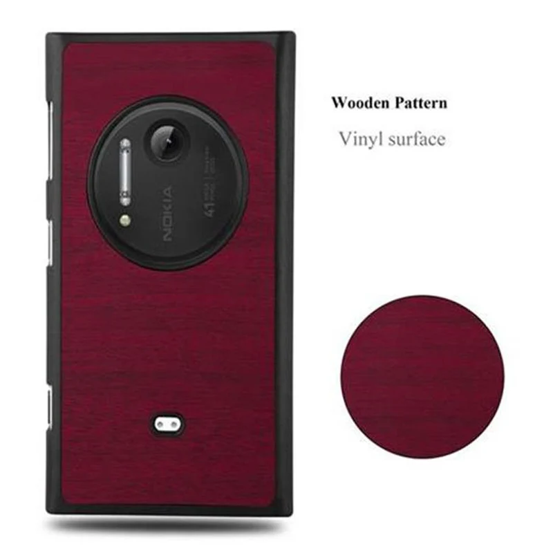 Cadorabo Hülle kompatibel mit Nokia Lumia 1020 Hard Case Schutzhülle in Holz Optik gegen Kratzer und Stöße
