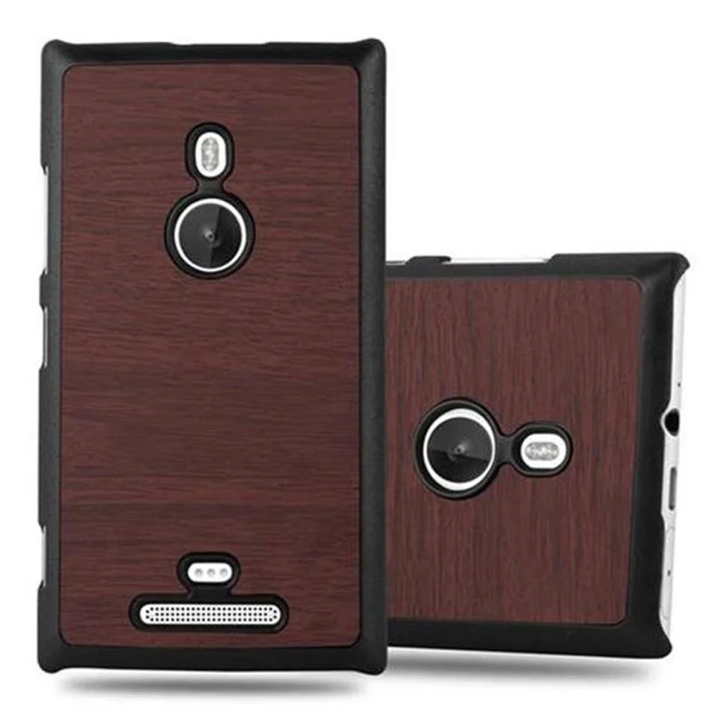 Cadorabo Hülle kompatibel mit Nokia Lumia 925 Hard Case Schutzhülle in Holz Optik gegen Kratzer und Stöße