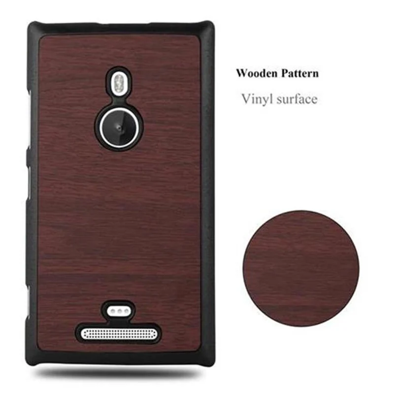 Cadorabo Hülle kompatibel mit Nokia Lumia 925 Hard Case Schutzhülle in Holz Optik gegen Kratzer und Stöße