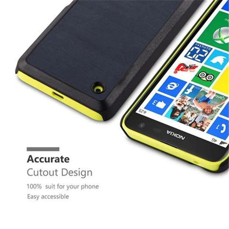 Cadorabo Hülle kompatibel mit Nokia Lumia 630 / 635 Hard Case Schutzhülle in Holz Optik gegen Kratzer und Stöße