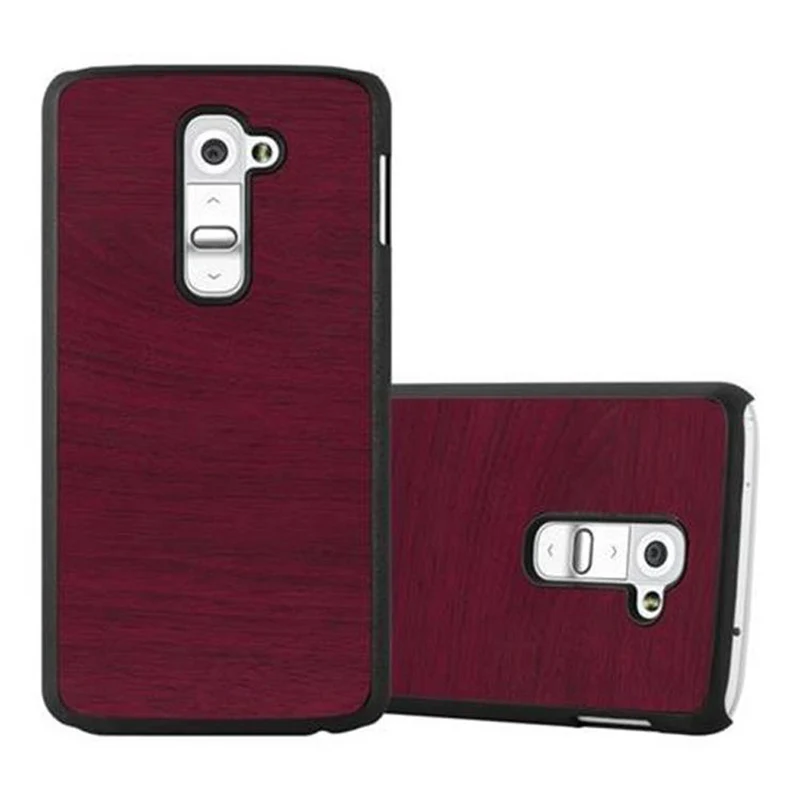Cadorabo Hülle kompatibel mit LG G2 Hard Case Schutzhülle in Holz Optik gegen Kratzer und Stöße